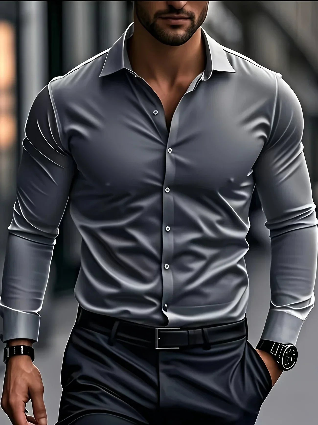 Moore | Elegant Long-Sleeve Shirt with Buttons