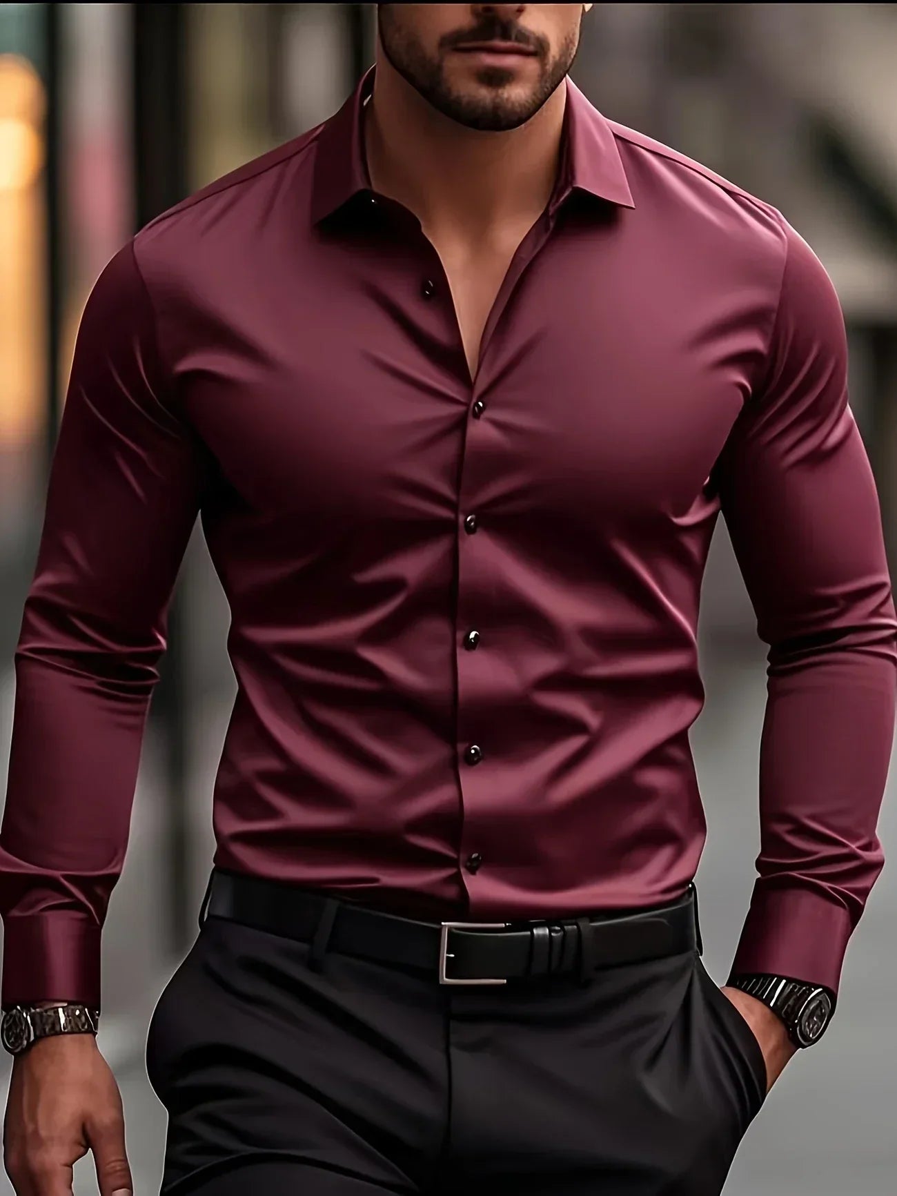 Moore | Elegant Long-Sleeve Shirt with Buttons