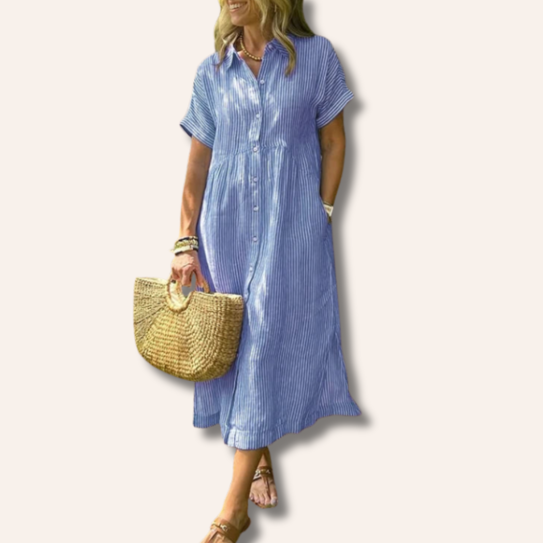 Moore | Stylish Striped Shirt Dress