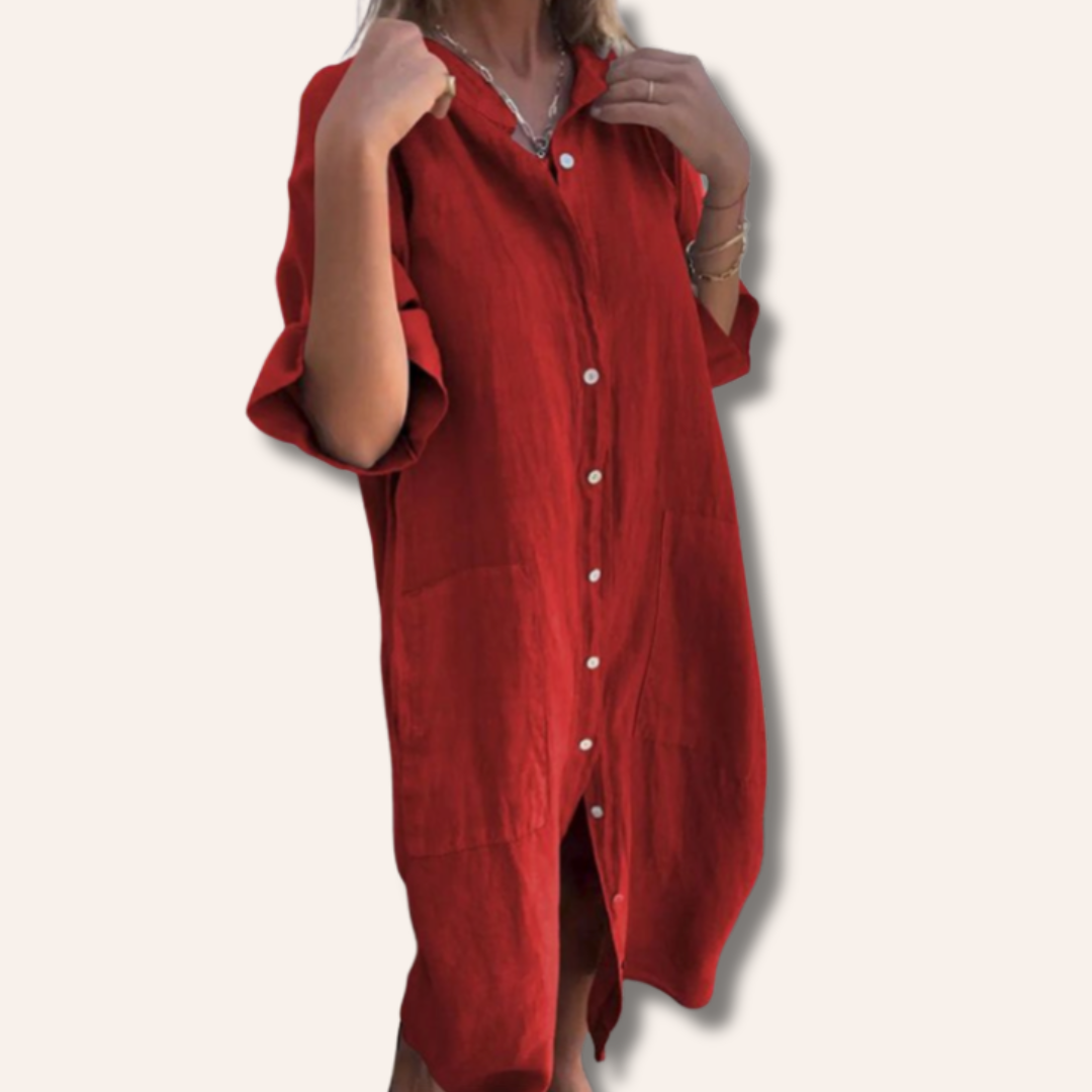 Moore | Casual Ankle-Length Shirt Dress