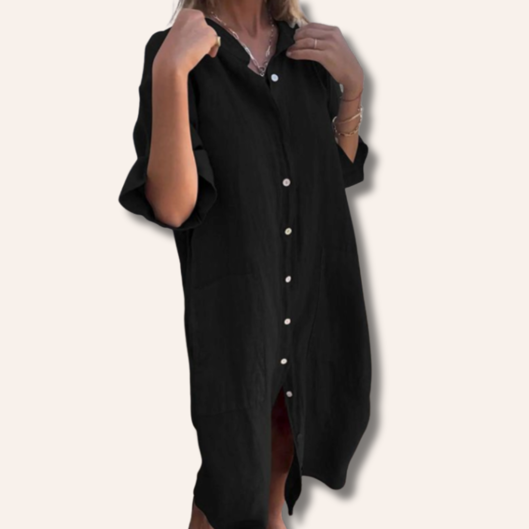 Moore | Casual Ankle-Length Shirt Dress