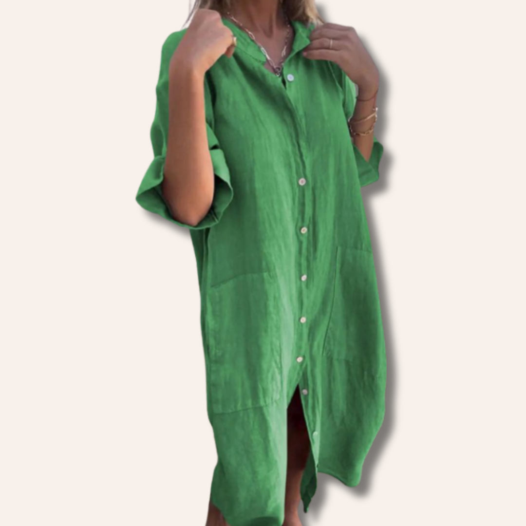 Moore | Casual Ankle-Length Shirt Dress