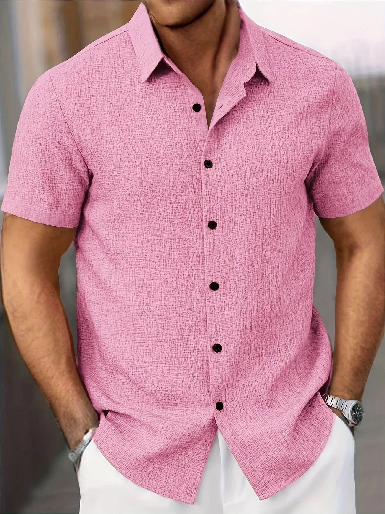 Moore | Lightweight Short-Sleeve Linen Blend Shirt
