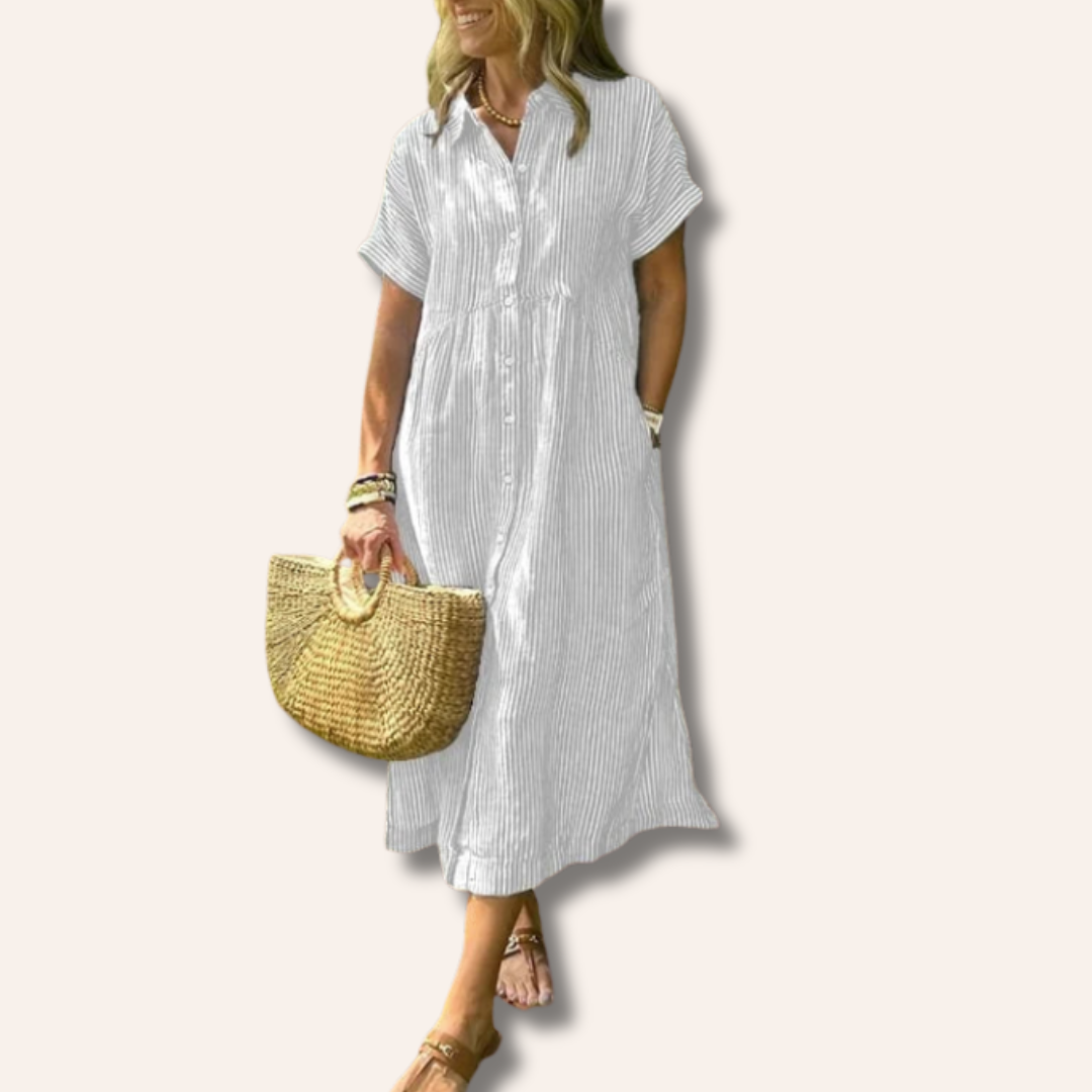 Moore | Stylish Striped Shirt Dress