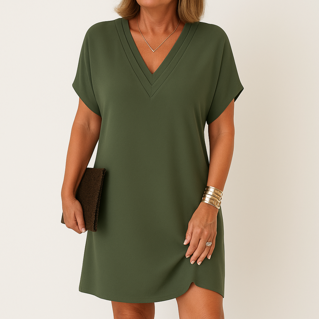 Moore | Premium Half Sleeve V Neck Dress