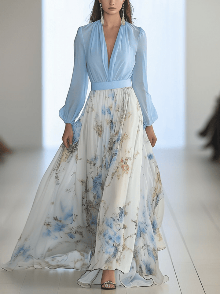 Moore | Long Dress with Floral Print