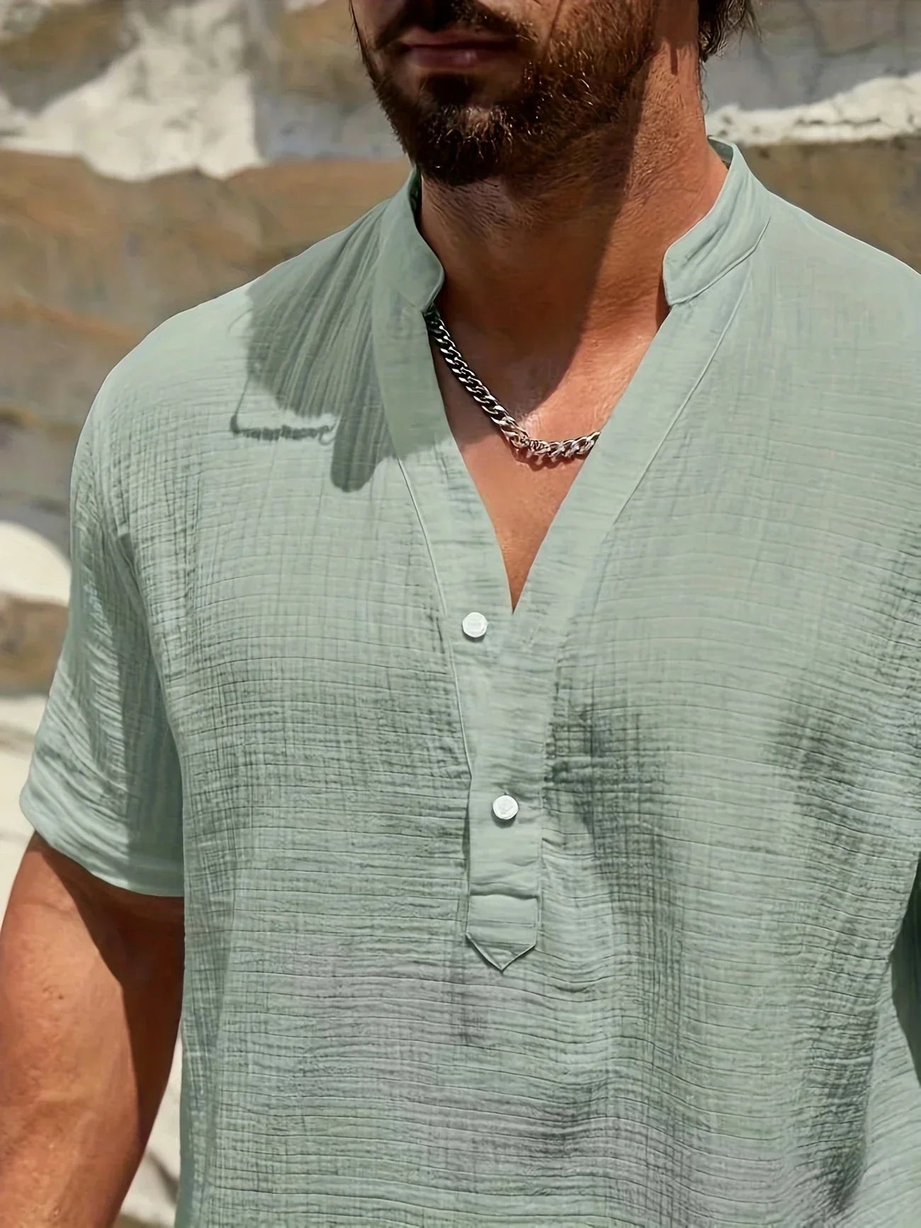 Moore | Elegant Summer Shirt with High Collar