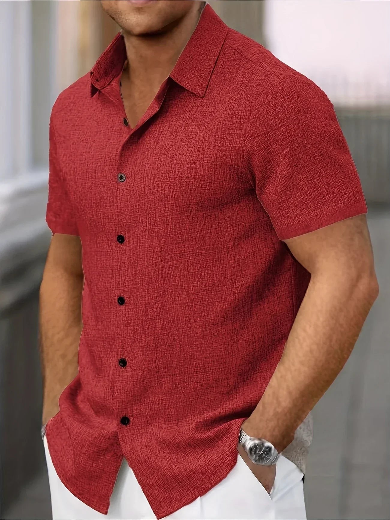 Moore | Lightweight Short-Sleeve Linen Blend Shirt