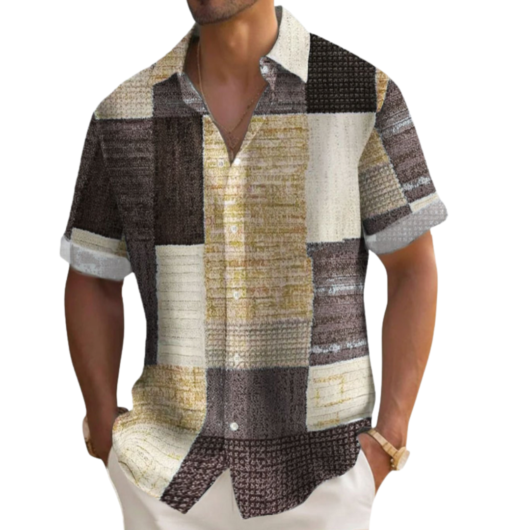 Moore | Patchwork Short Sleeve Shirt