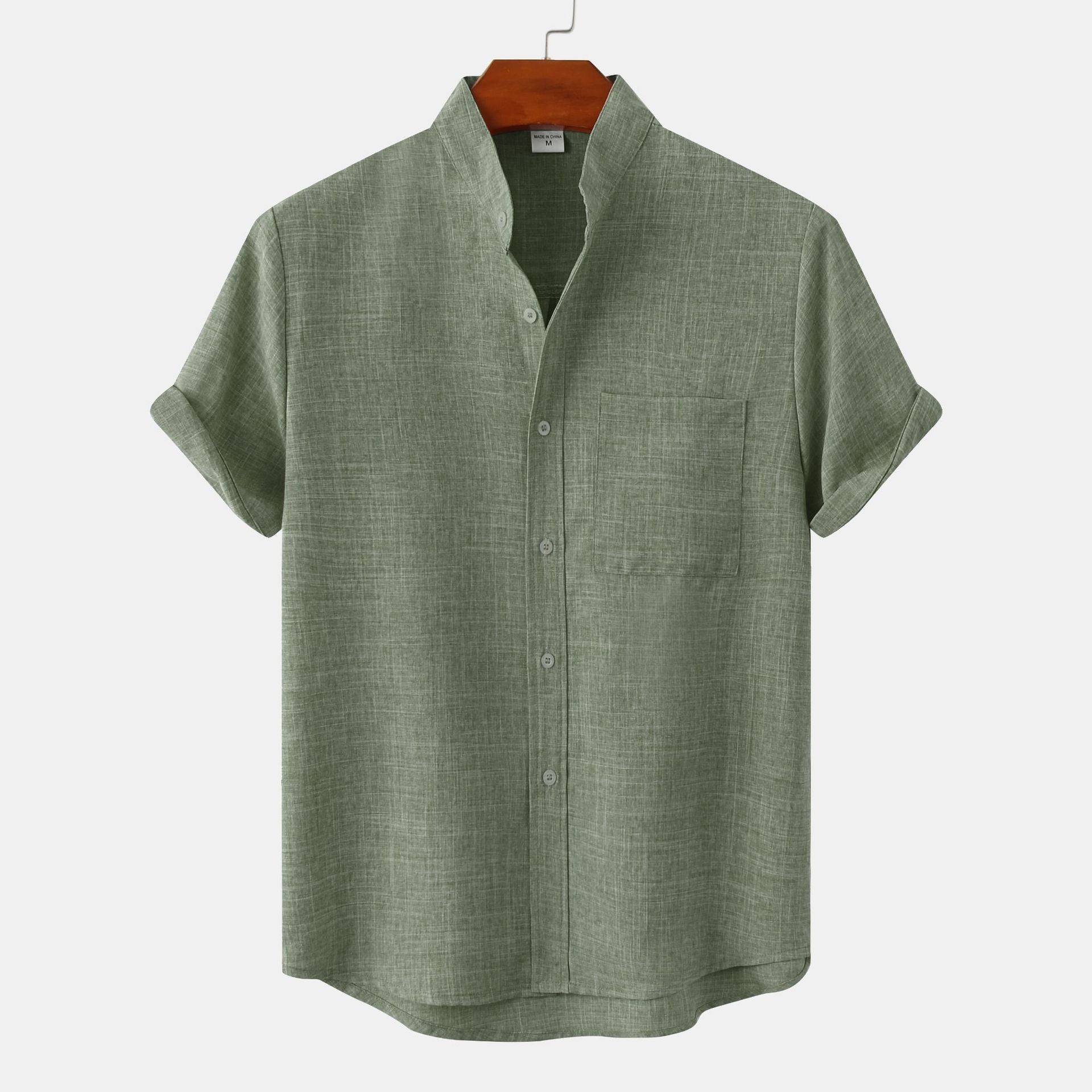 Moore | Solid Cotton Shirt with Buttons