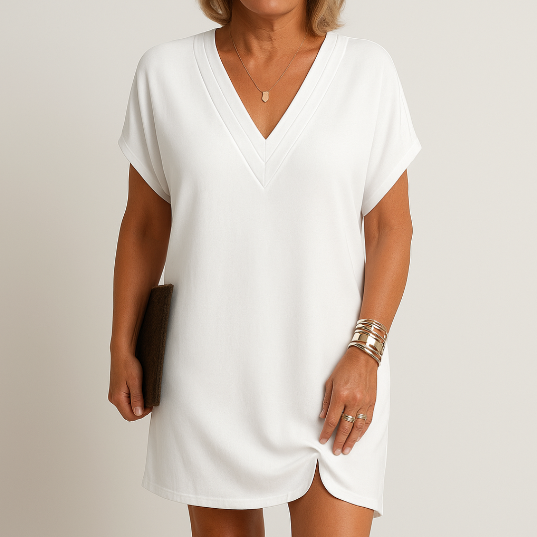 Moore | Premium Half Sleeve V Neck Dress