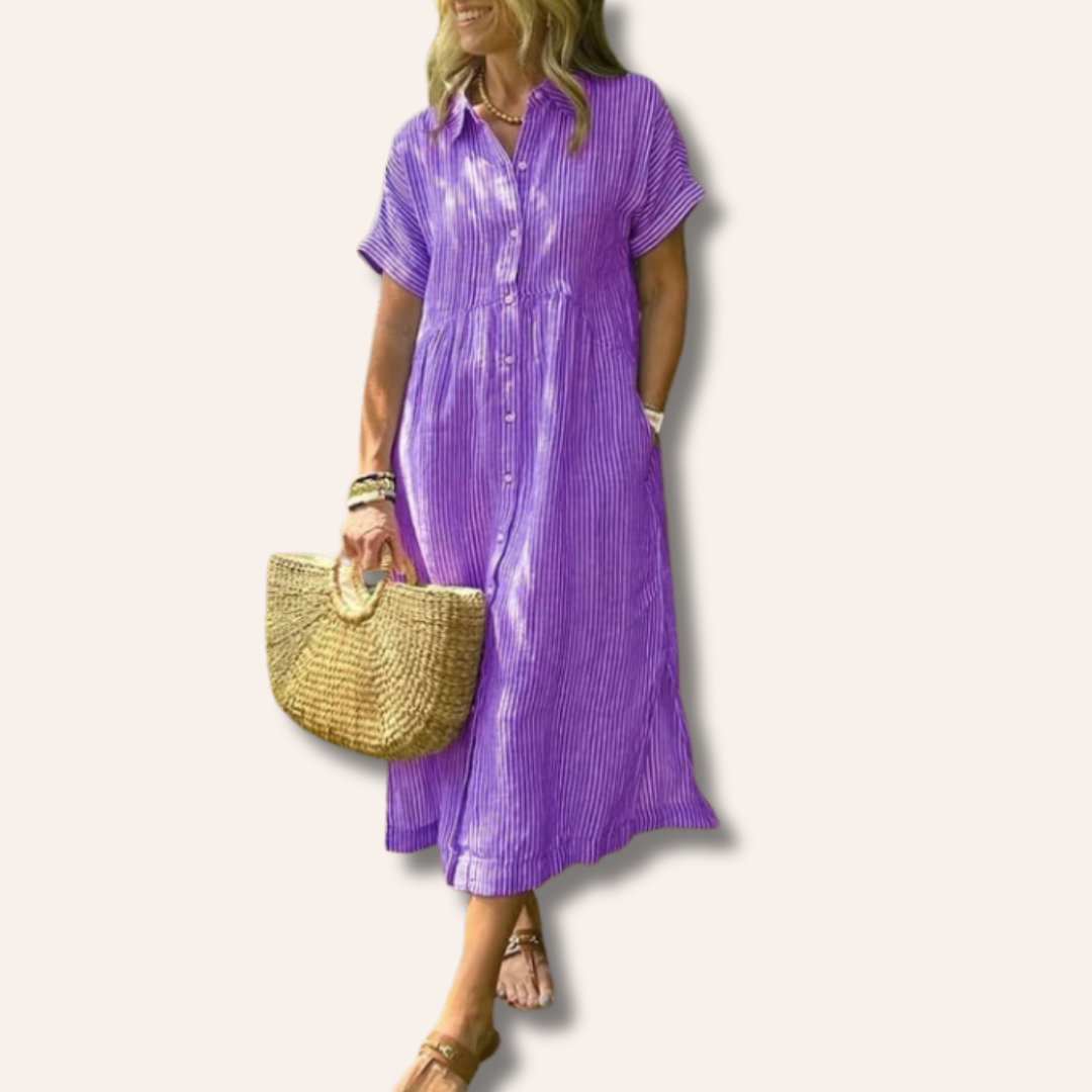 Moore | Stylish Striped Shirt Dress