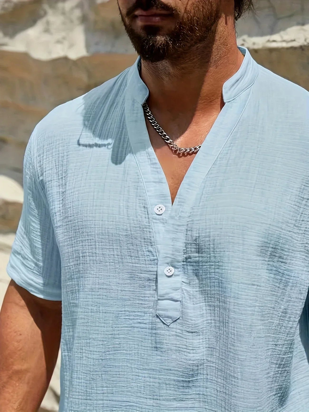 Moore | Elegant Summer Shirt with High Collar