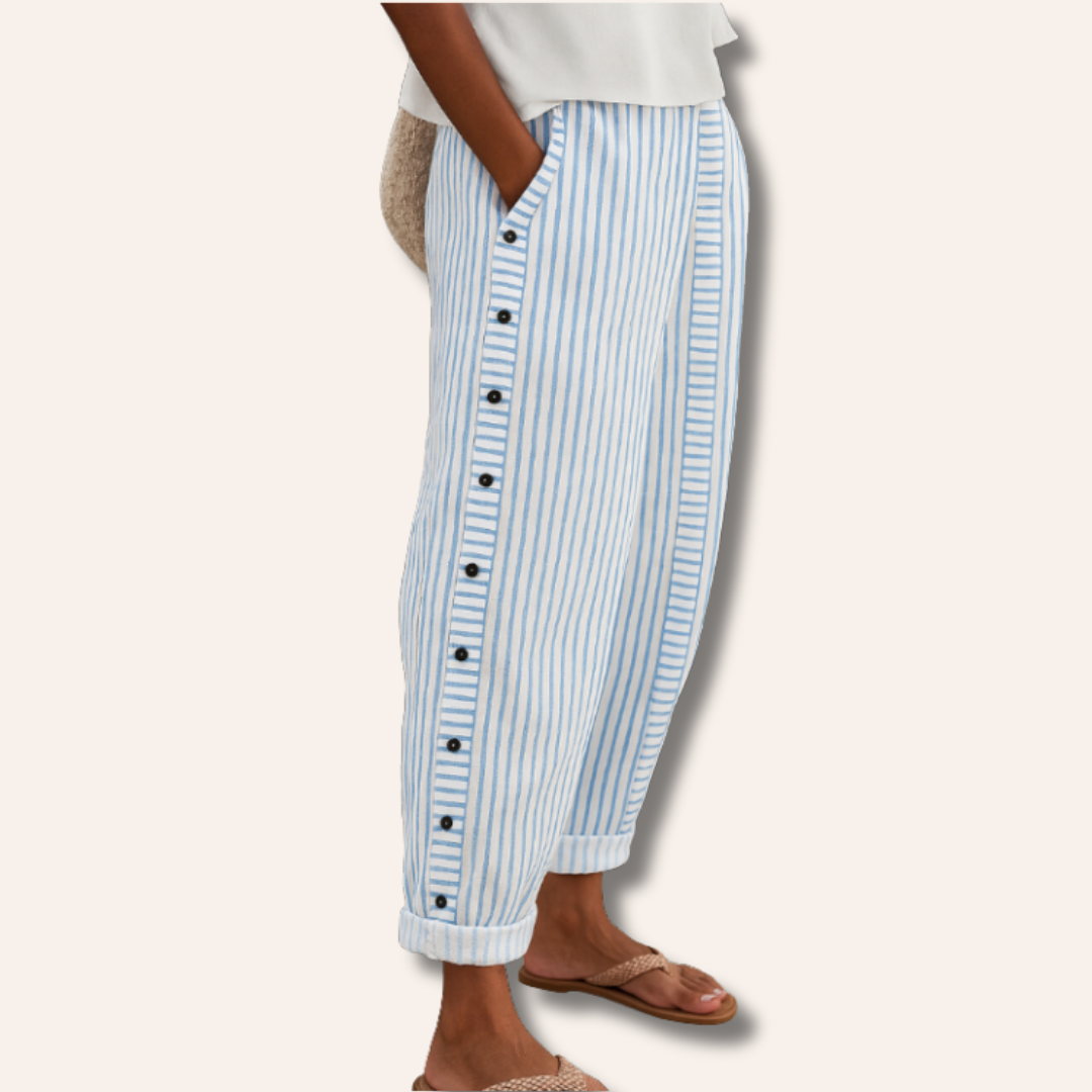 Moore | Stripe Button Trousers