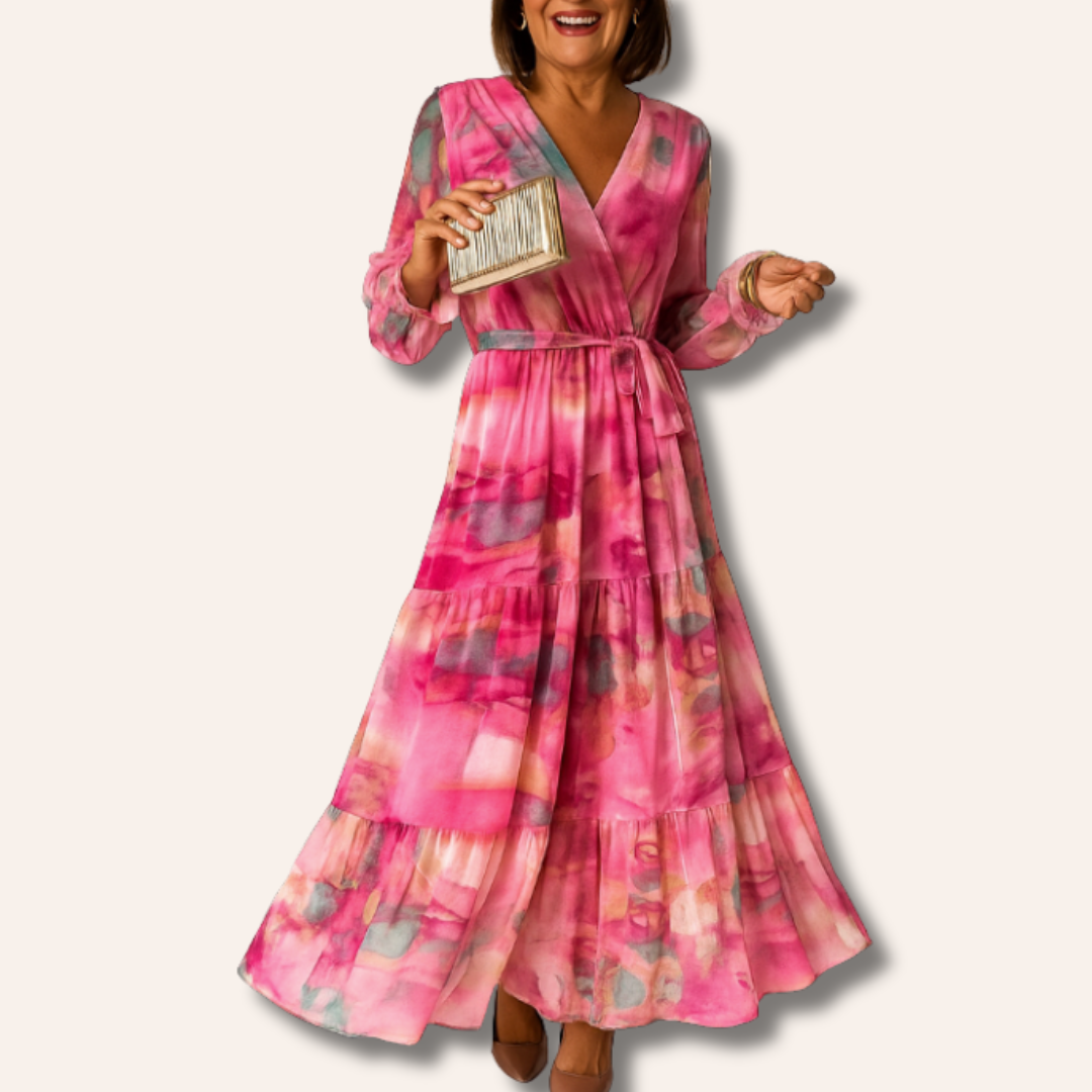 Moore | Floral Pattern Dress With Sleeves