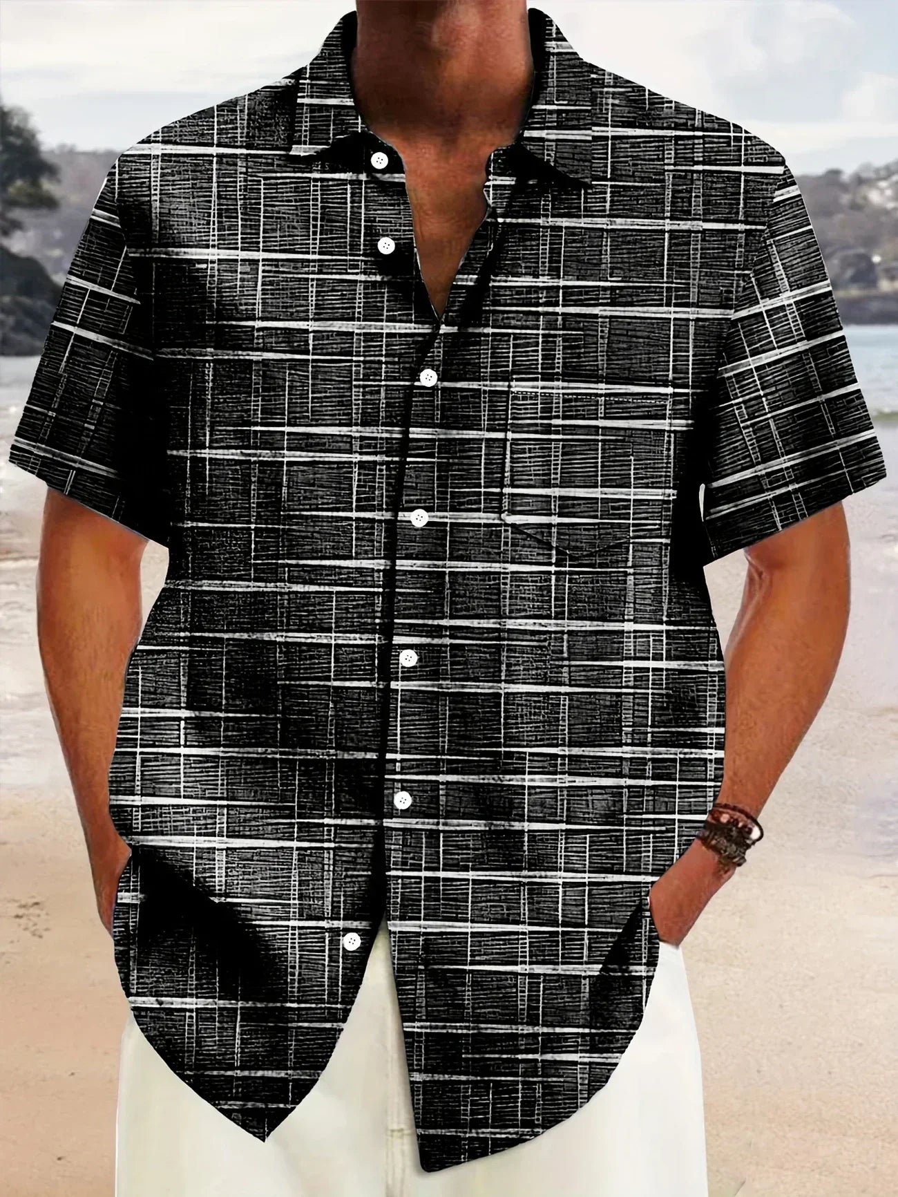 Moore | Elegant Striped and Checked Shirt