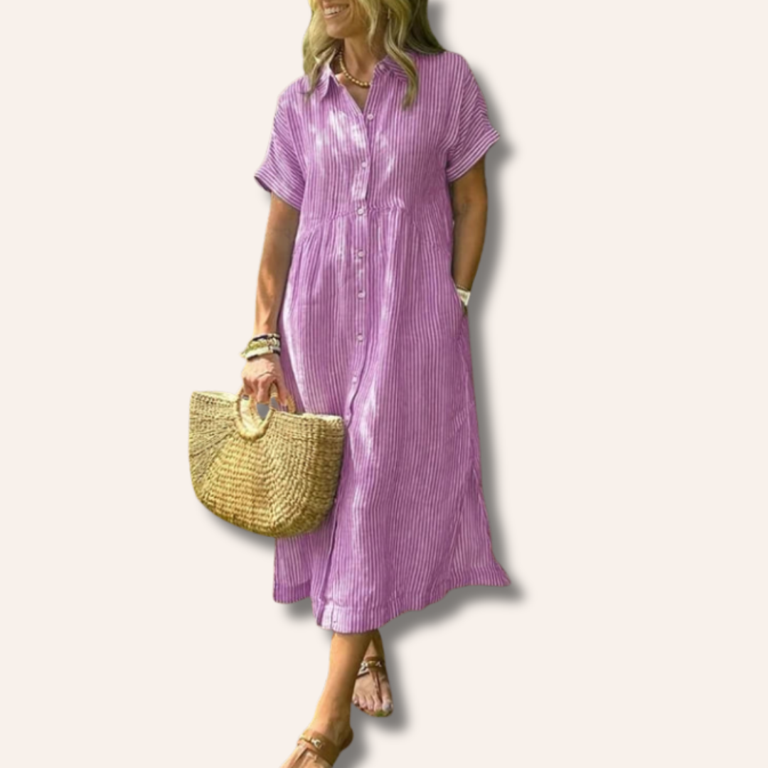 Moore | Stylish Striped Shirt Dress