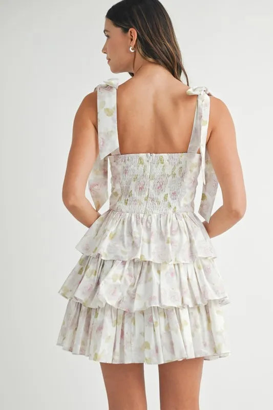 Moore | Floral Print Mini Dress