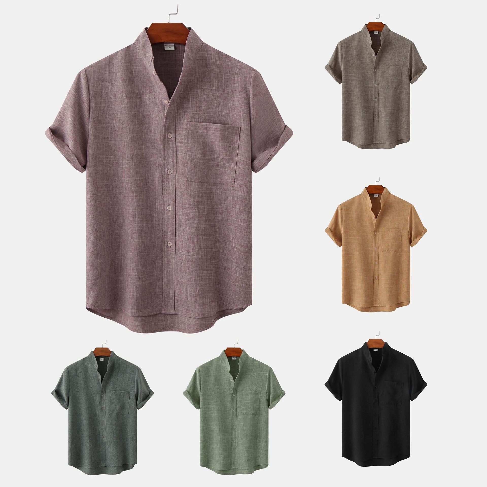 Moore | Solid Cotton Shirt with Buttons