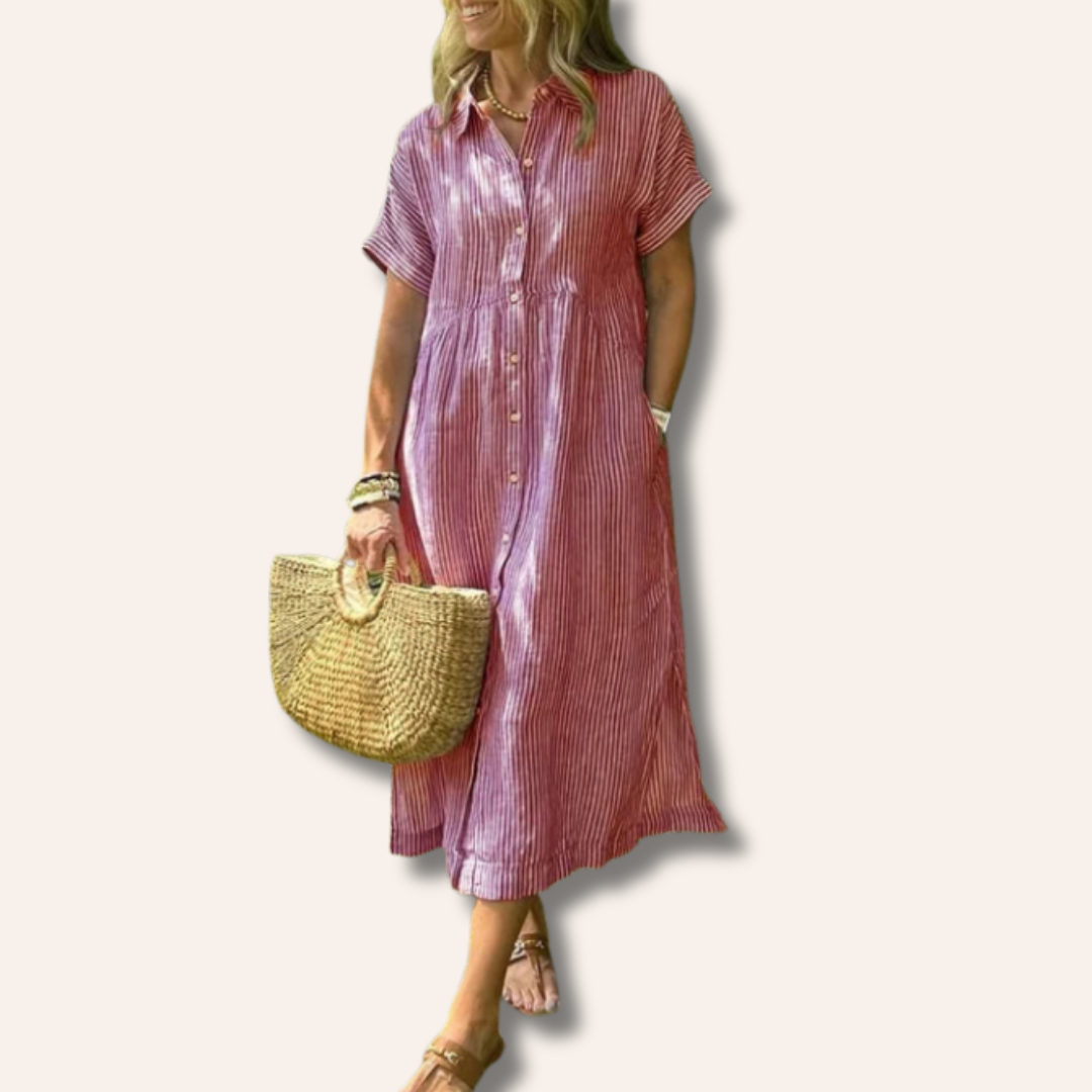 Moore | Stylish Striped Shirt Dress