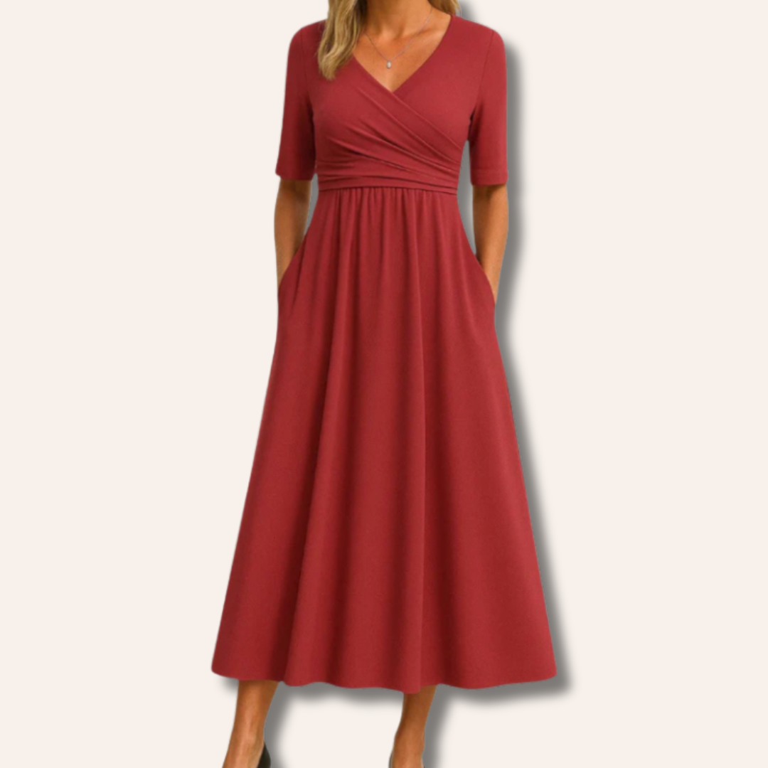 Moore | Crossed Short Sleeve Dress