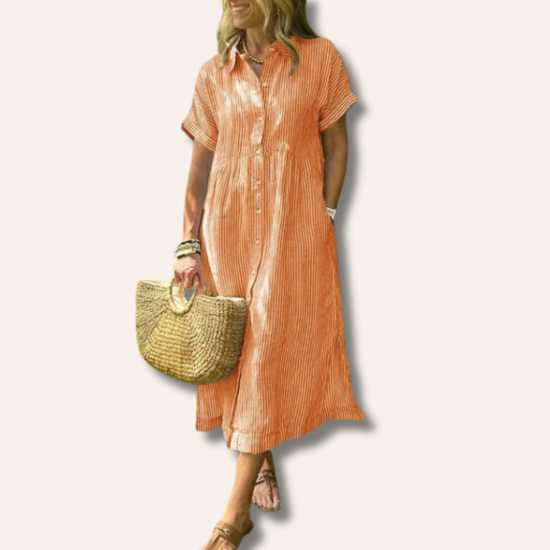 Moore | Stylish Striped Shirt Dress