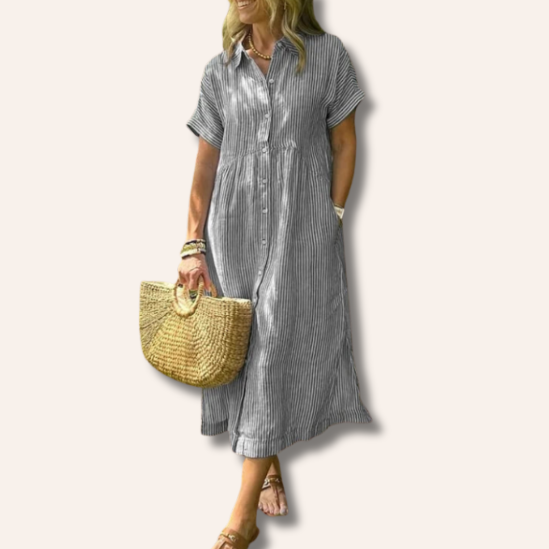 Moore | Stylish Striped Shirt Dress