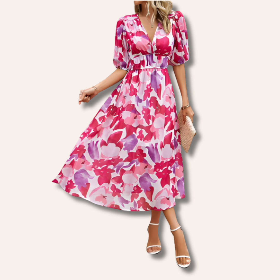 Moore | V-neck Midi Dress