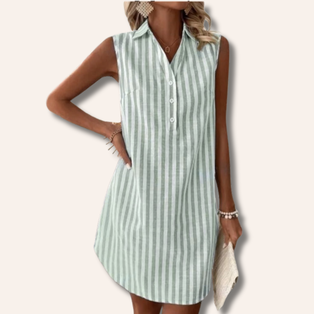 Moore | Elegant Striped Shirt Dress