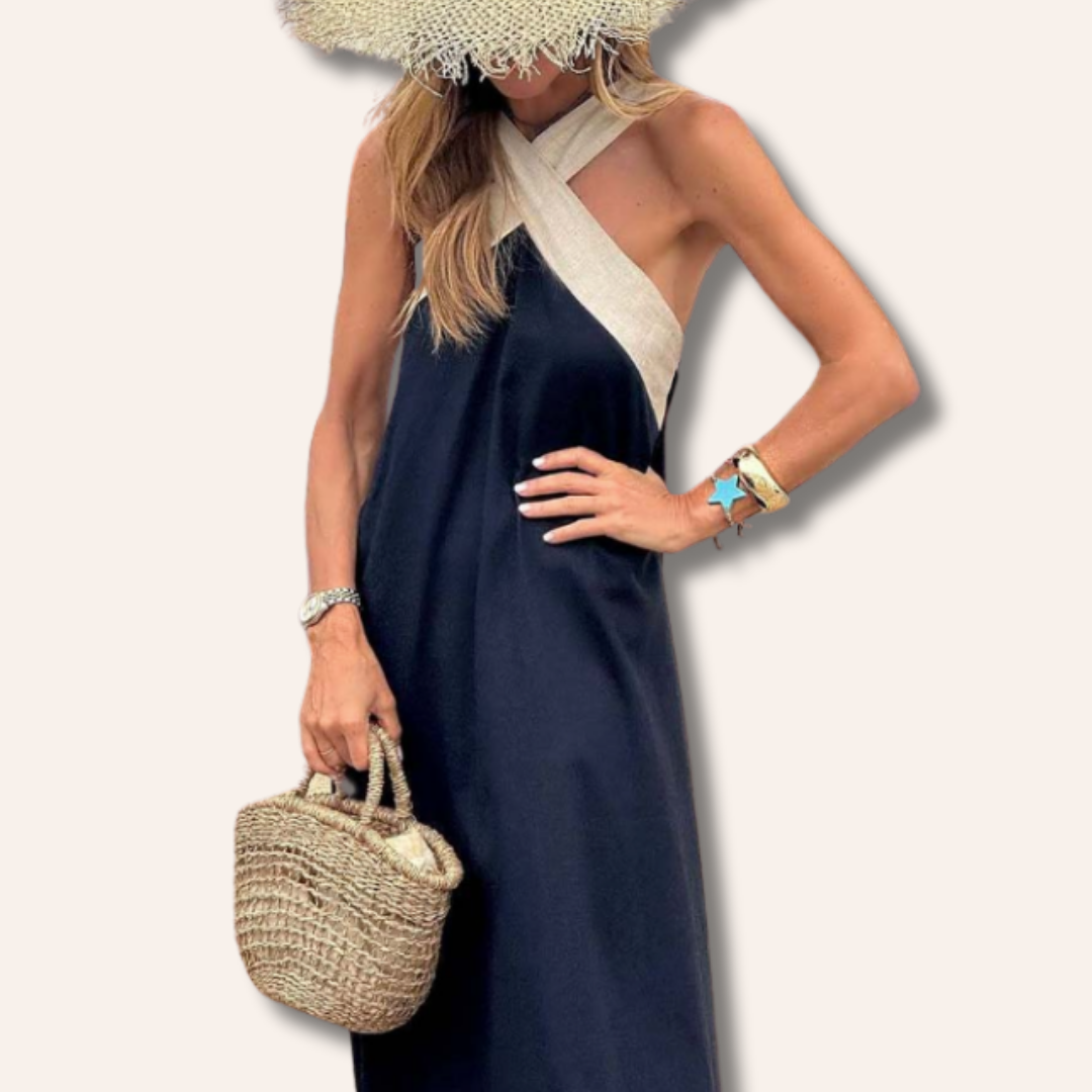 Moore | Cross Neck Dress