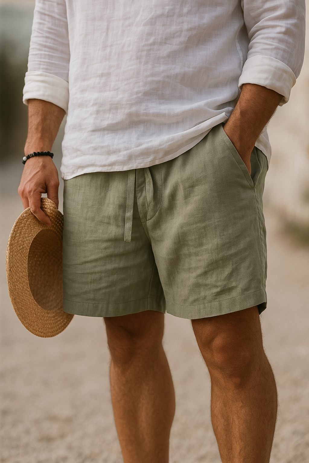 Moore | Elegant Linen Shorts with Elastic Waist