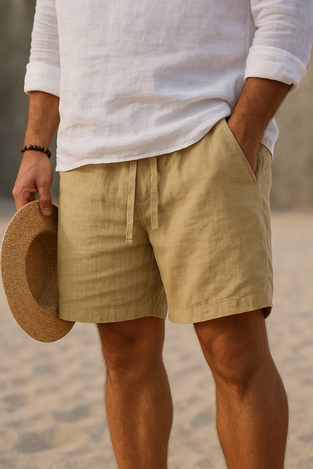 Moore | Elegant Linen Shorts with Elastic Waist