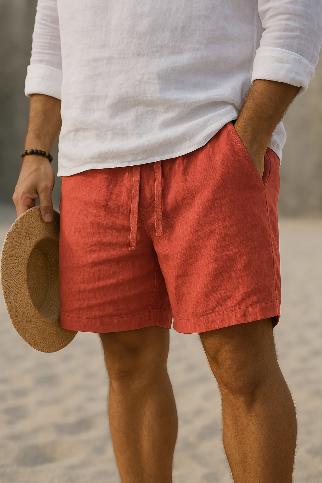 Moore | Elegant Linen Shorts with Elastic Waist