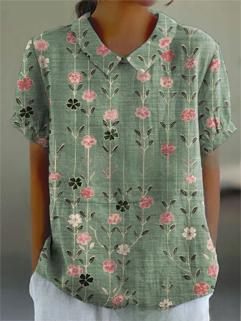 Moore | Women’s Vintage Floral Pattern Blouse