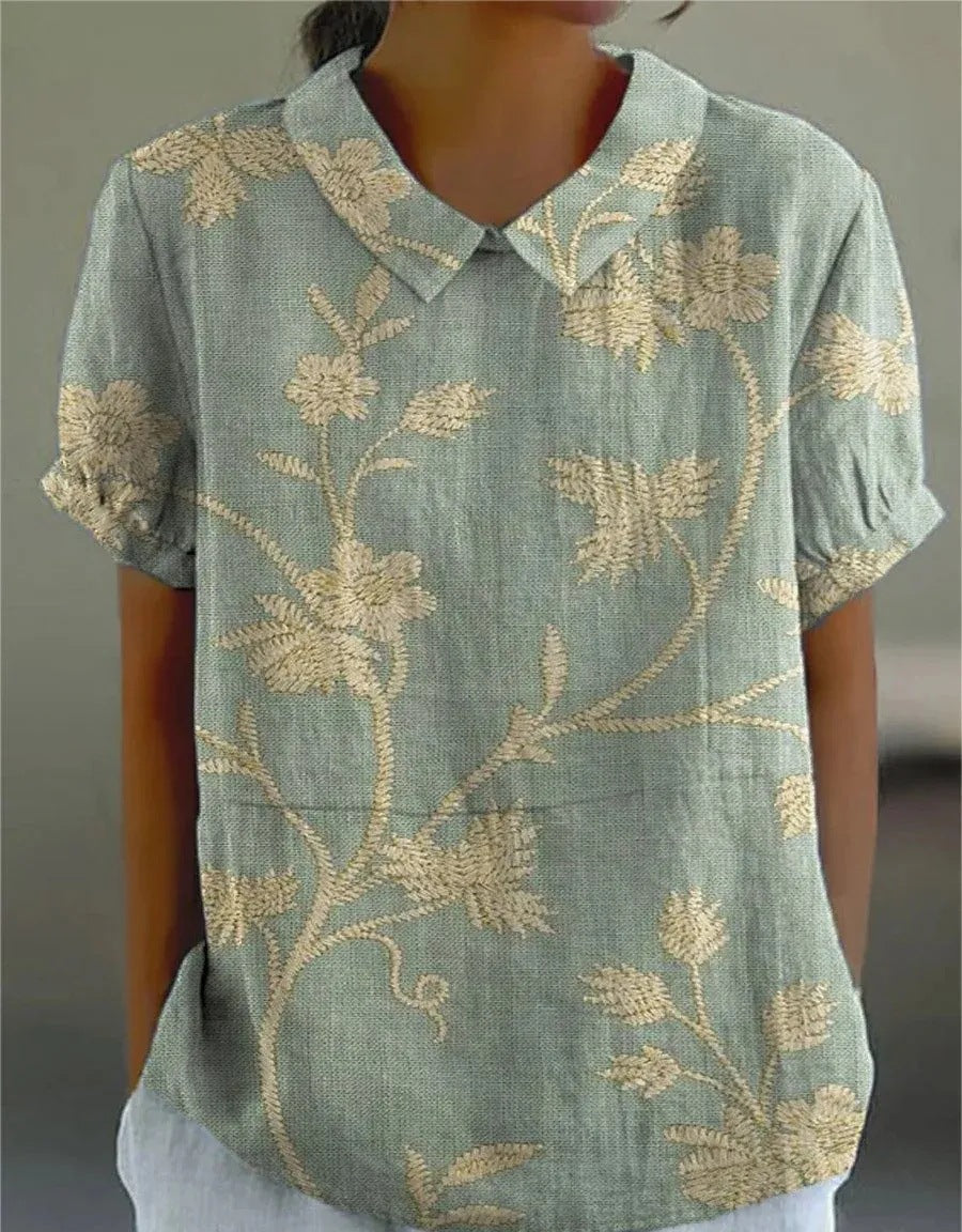 Moore | Women’s Vintage Floral Pattern Blouse