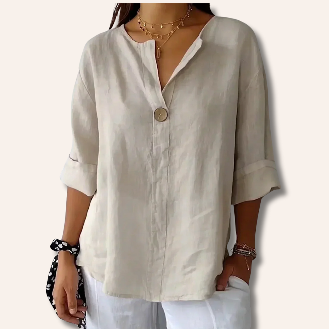 Moore | Premium V-Neck 3/4 Sleeve Blouse