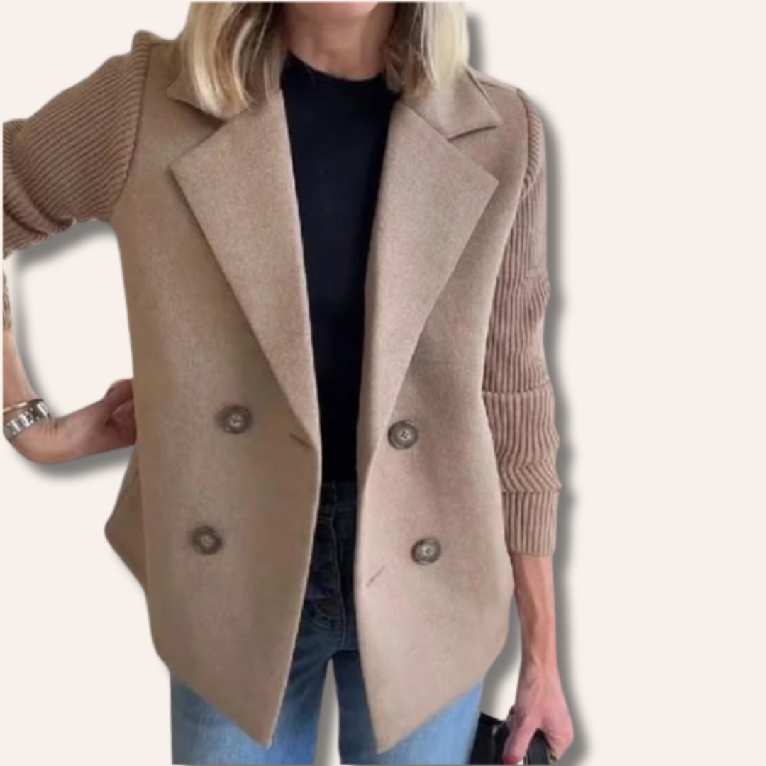 Moore | Elegant Knit-Sleeve Blazer