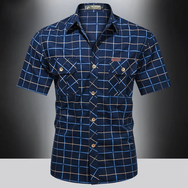 Moore | Elegant Short-Sleeve Checkered Shirt