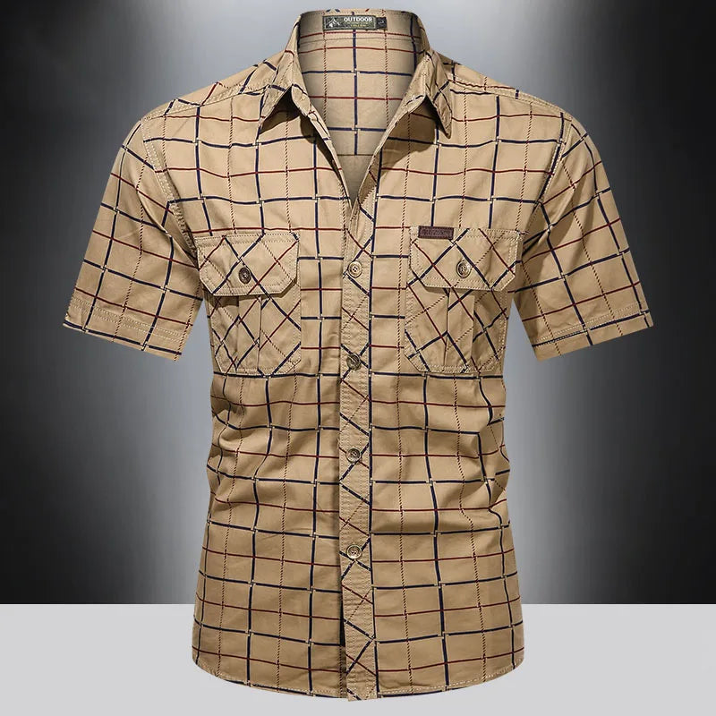 Moore | Elegant Short-Sleeve Checkered Shirt