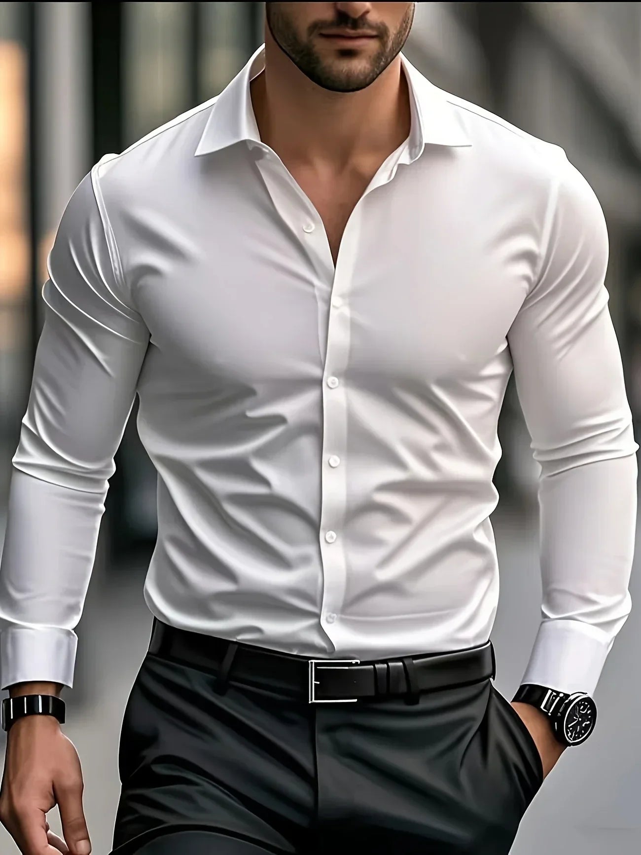 Moore | Elegant Long-Sleeve Shirt with Buttons