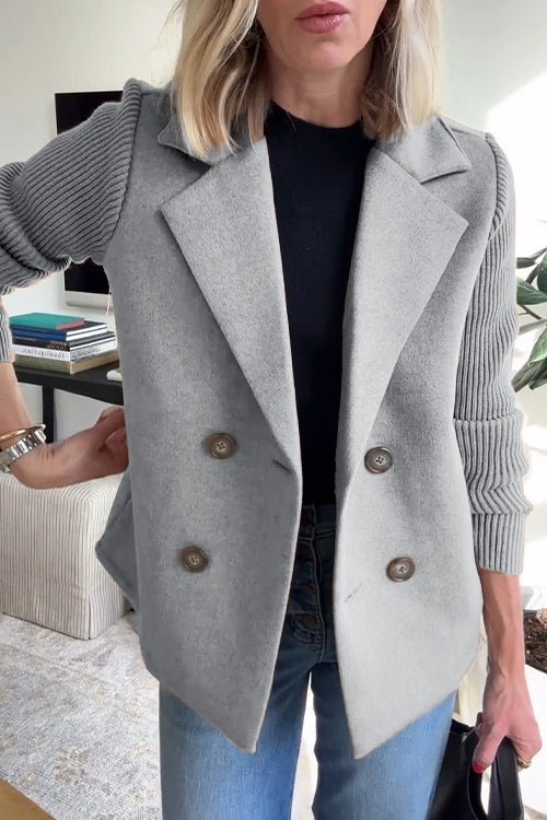 Moore | Elegant Knit-Sleeve Blazer