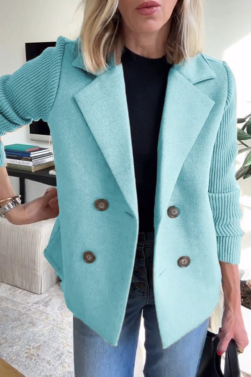 Moore | Elegant Knit-Sleeve Blazer