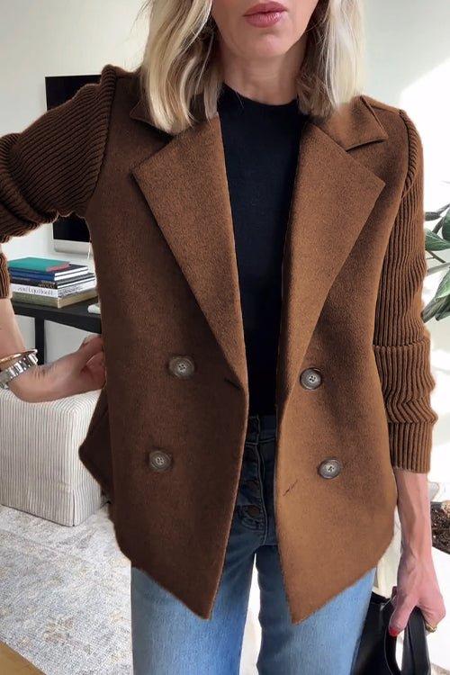 Moore | Elegant Knit-Sleeve Blazer