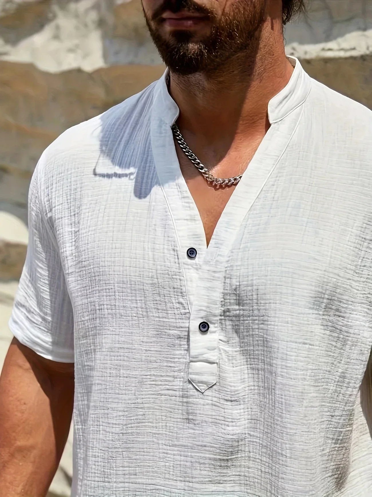 Moore | Elegant Summer Shirt with High Collar