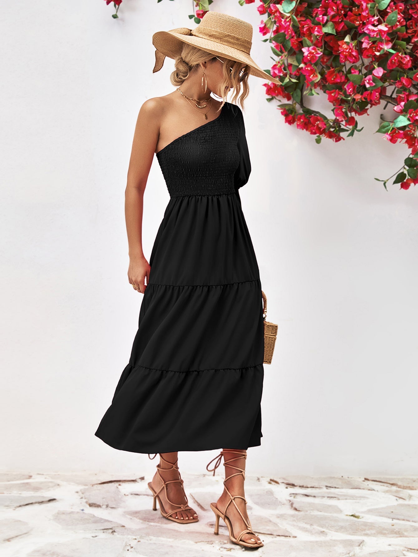 Moore | One-Shoulder Midi Dress