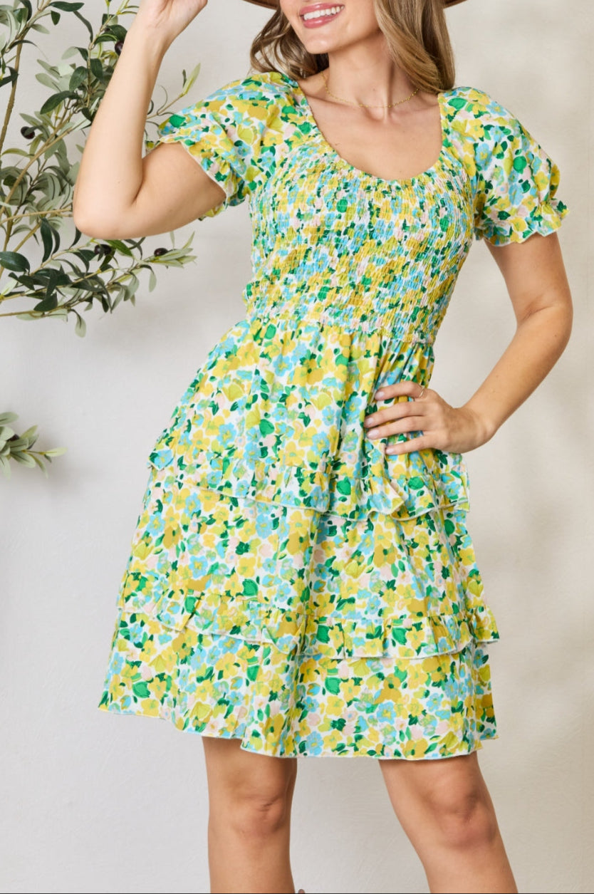 Moore | Neck Flounce Dress