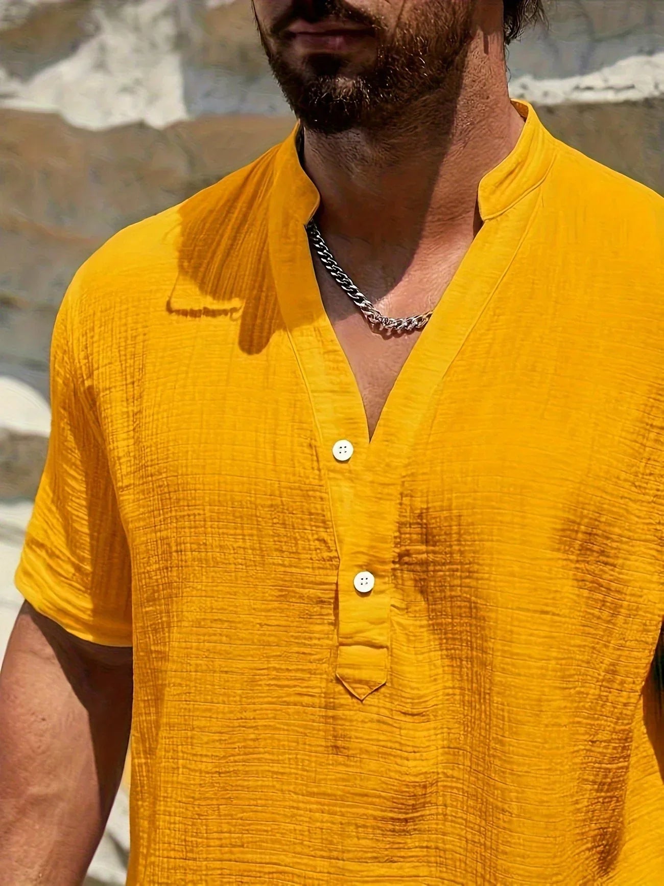 Moore | Elegant Summer Shirt with High Collar