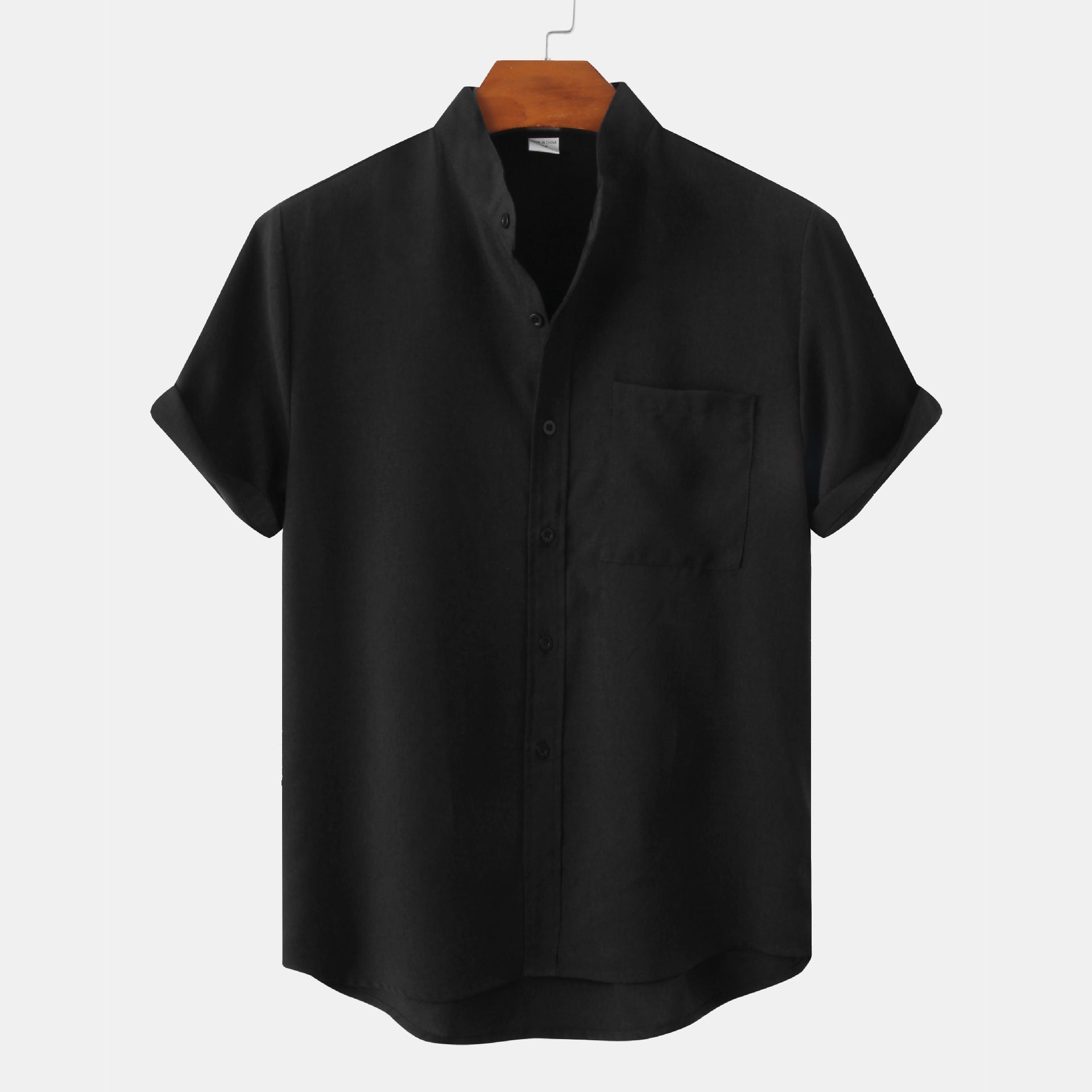 Moore | Solid Cotton Shirt with Buttons