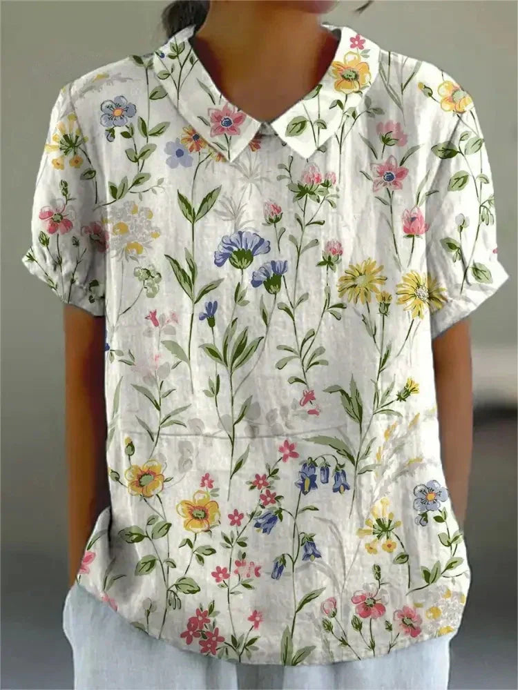 Moore | Women’s Vintage Floral Pattern Blouse