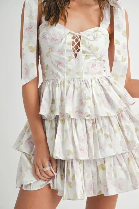 Moore | Floral Print Mini Dress